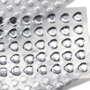 6mm Crystal Heart Stick On Gems - 250 PCS